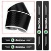 Car Sticker Car Door Threshold Scuff Plate Carbon Fiber Sill Protector Stickers For Skoda Octavia 2007 2008-2021Auto Door Entry