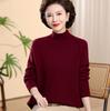 Women's 100% Pure Wool Winter Turtleneck Sweater - Plus Size, Solid Color, for Middle-Aged & Elderly