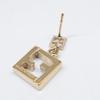 FENDI FF logo square earring goldUsed