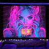 Home Tapestry Decoration UV Fluorescent Tapestry Cool Beauty Computer Room Decoration Bar Party Decoration Party Decoration