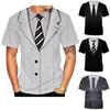 T-shirt con Stampa 3D a Righe, Collo Tondo, Maniche Corte, Moda Divertente, Nuove T-shirt Estive