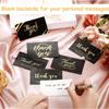 50pcs Black Matte Golden Thank You Cards For Small Business Gifts Boxes Decoration Greeting Labels Packing Supplies