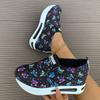 Fashion Butterfly Print Platform Sneakers Women Lightweight Slip On Walking Shoes Woman Thick Sole Non Slip Casual Sports Shoes
