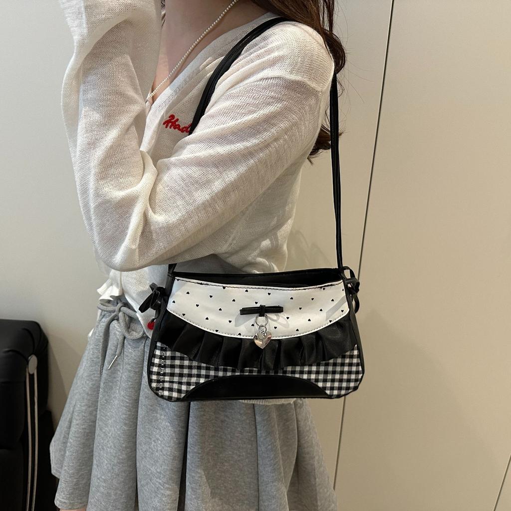 Fashion Versatile Sweet Bow Underarm Bag Women's 2025 Summer Simple Niche High-end Single Shoulder Handbag