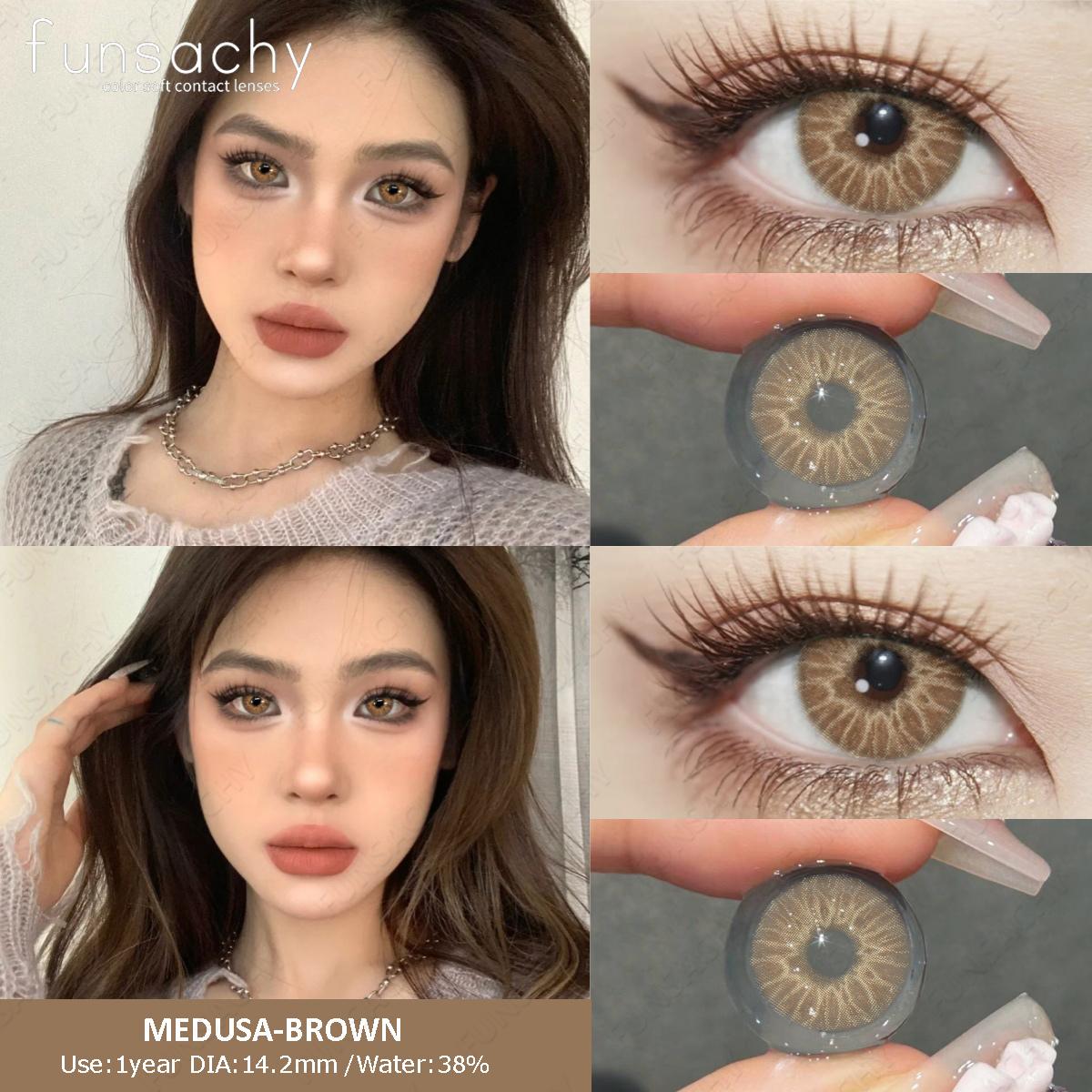 

FUNSACHY 2 шт. зеленые контактные линзы для глаз косметика макияж натуральные синие линзы высококачественные мягкие линзы ежегодные зрачки красоты