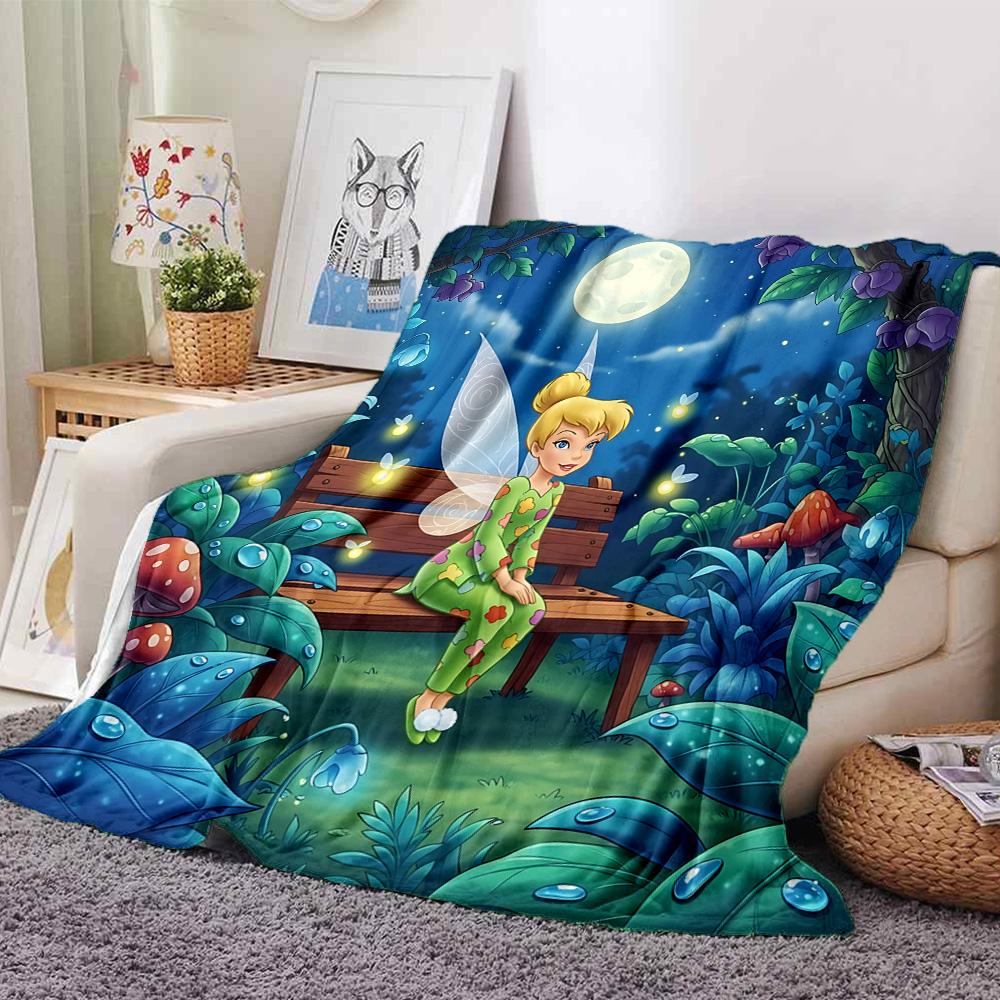 1pc Tinker Bells Fairy Adventure Flannel Blanket,Ultra Soft Warm Plush Throw for Home Bedroom Bed Sofa Cover Camping Picnic gift Y7242