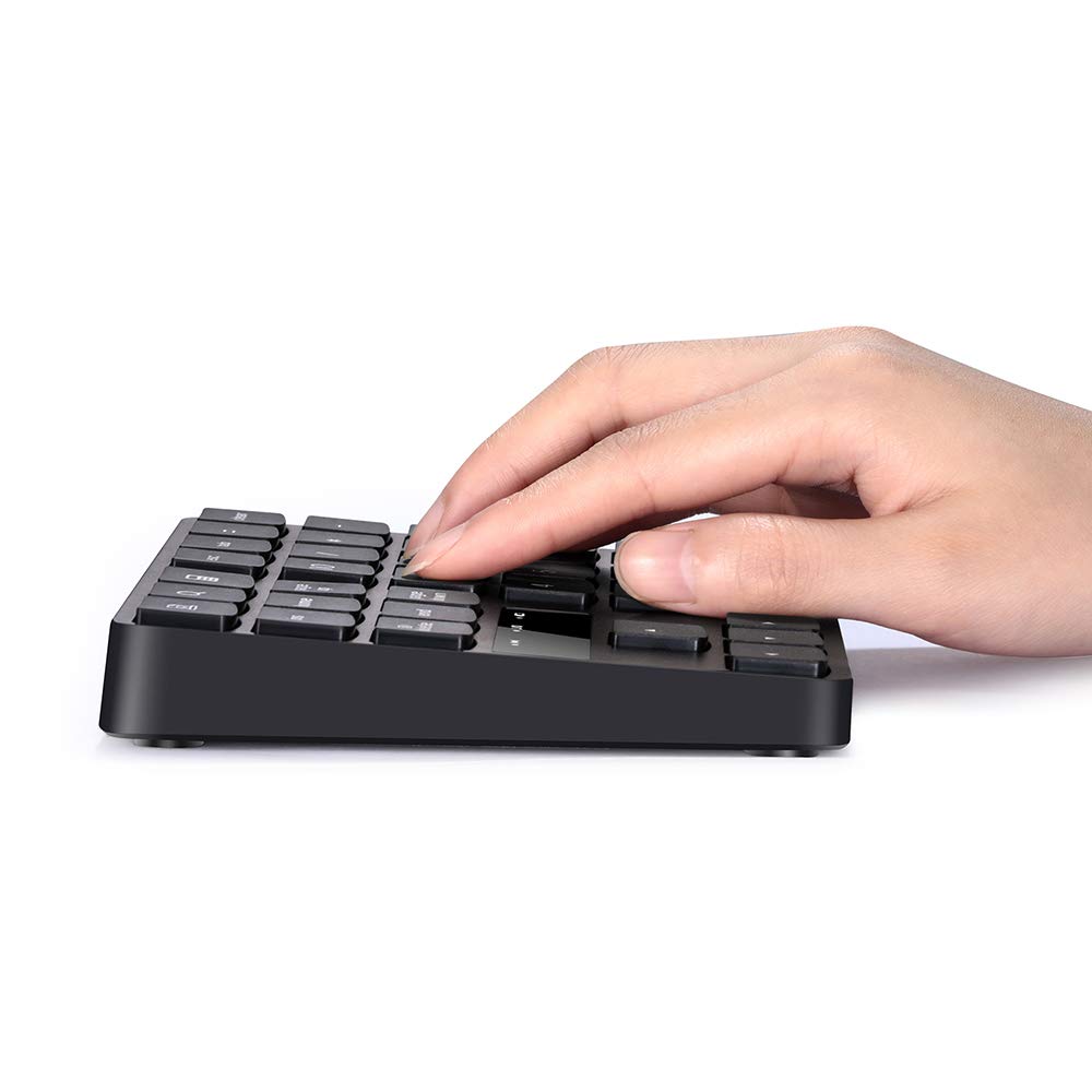 Skyeen Mini Numeric Keypad, 35-Key 2.4G Wireless Ultra-Slim Portable Keyboard with Screen Display, Indicator Lights, Built-in Rechargeable Battery,