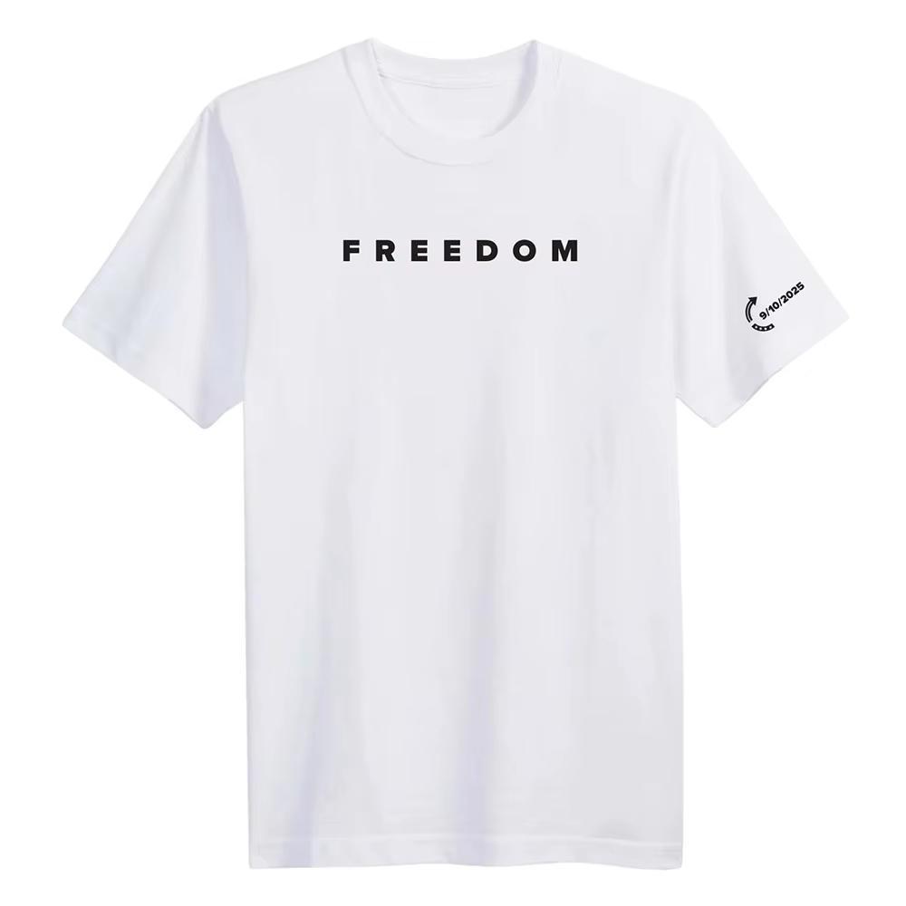 

Freedom Tee Fashion American Charlie Kirk T-shirt Cotton Loose Women Men s T Shirts Casual O-neck Letter Printing Male Clothing 5XL