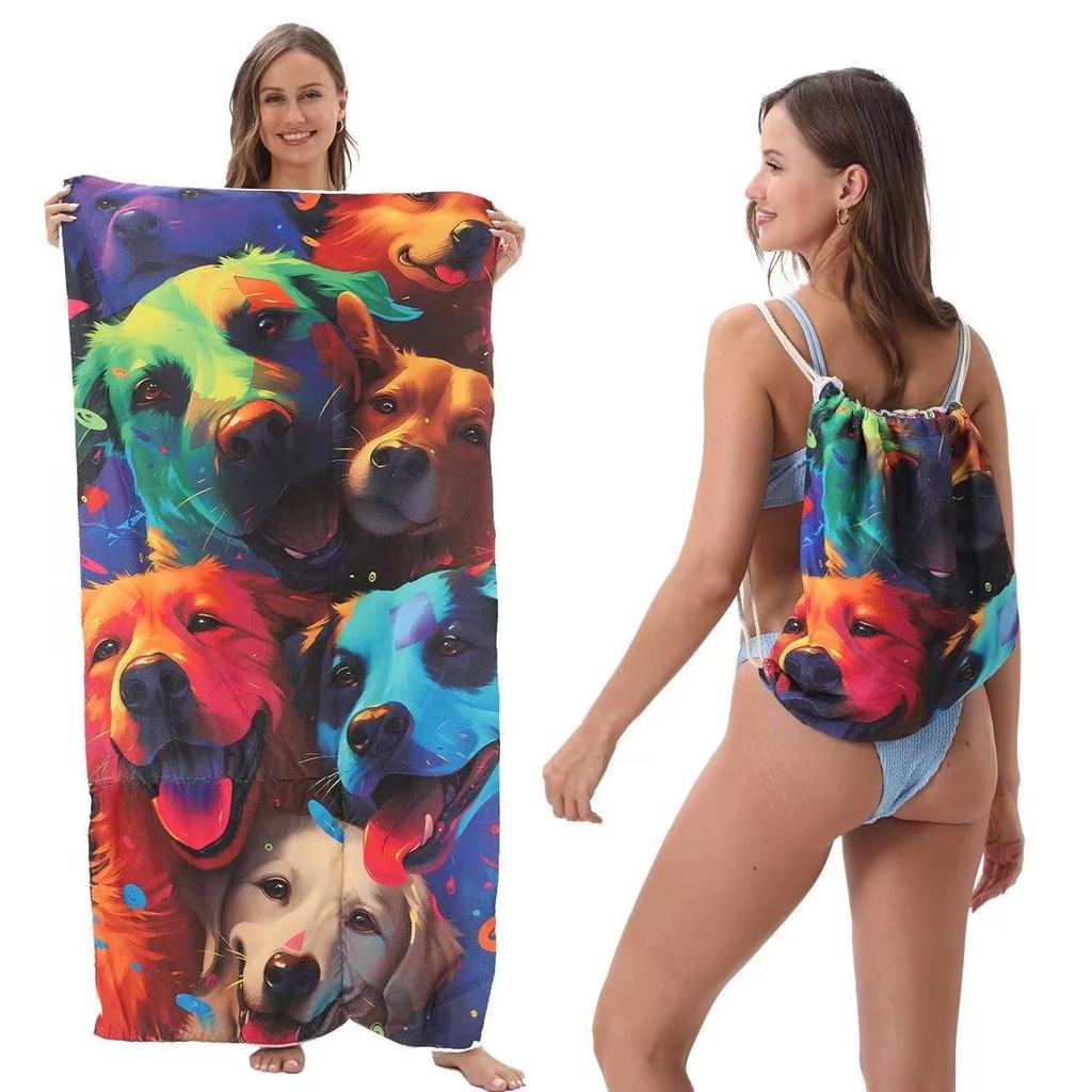 Multifunctional 2-In-1 Beach Towel Backpack Portable Travel Mat Convertible Storage Bag For Swimming Picnic Vacation Essentials