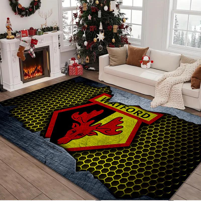 1PC rug Watford Crest Design Carpet, Chair Rug,Area Rug for Office Bedroom living rooms bedroom, Doormat decor Christmas fan gifts