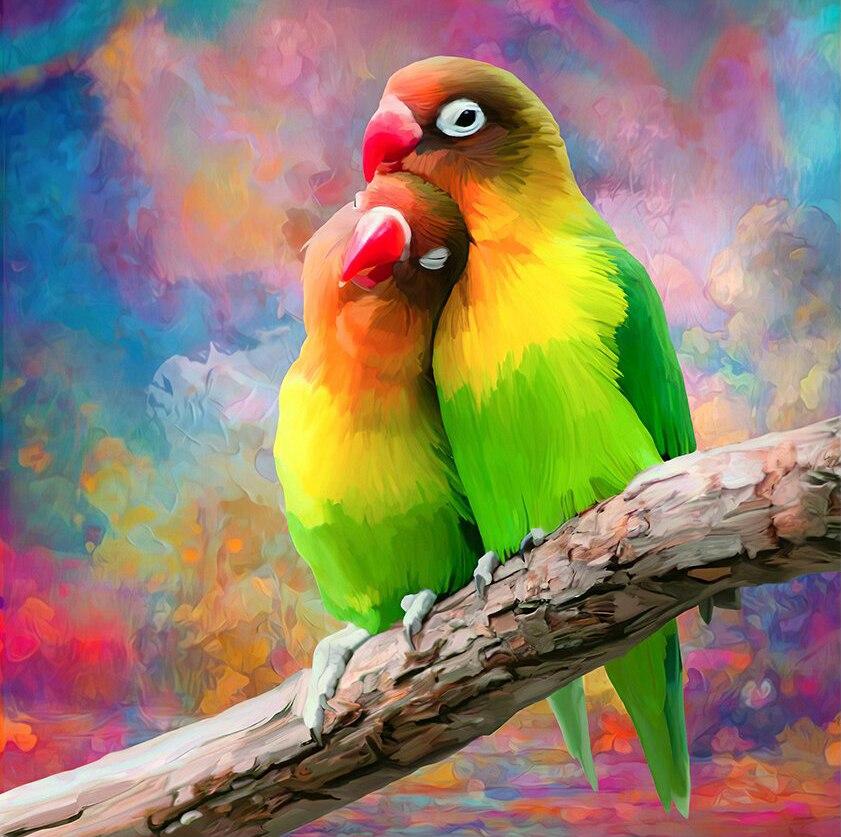 Pintura de Diamantes DIY Taladro Redondo Completo Animal Aves Árbol 5D Bordado de Diamantes Mosaico Loro Kit Punto de Cruz Decoración del Hogar Manualidades