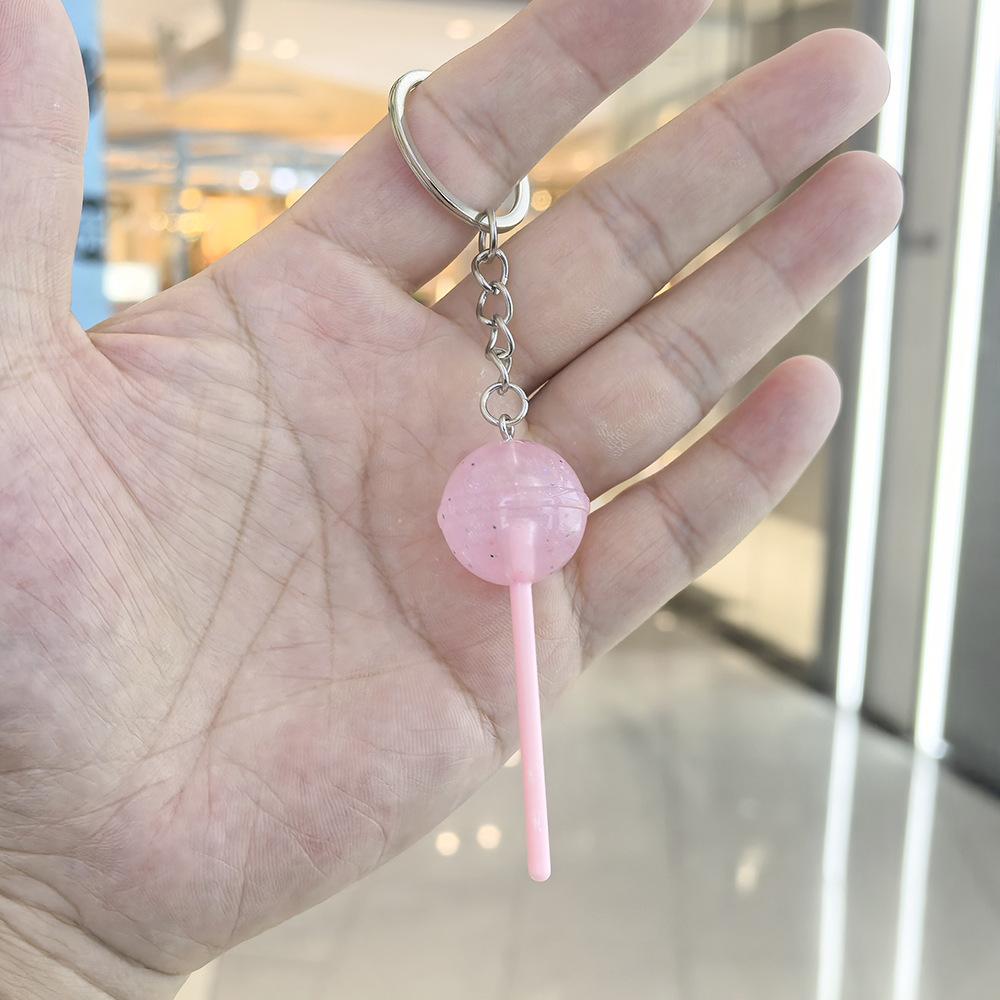 Simulation Lollipop Keychain Candy Pendant Transparent Resin Diy Accessories Couple Family Keychain Pendant