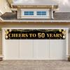 50th Birthday Decorations for Women & Men - Black Gold 118"x20" Extra Large "Cheers to 50 Years" Banner, Over The Hill Party Decor Indoor Outdoor, 50