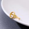 Gold-Plated Sterling Silver Adjustable Bow Ring with Oval Egg-Shaped Setting