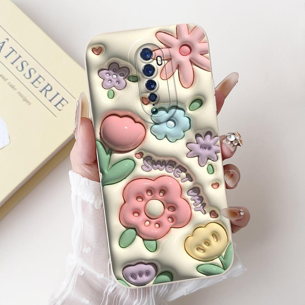 For Oppo Reno 2 2F Case Cute Rabbit Painted Cover Soft Silicone TPU Phone Cases For Oppo Reno2 F Reno 2F Back Cover Funda