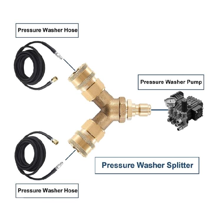 High Pressure Car Washer Triple Splitter Adapter 3/8inch Coupler Adapter Cleaner