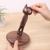 Porte-essuie-tout en bois Forme de chat Rustique pour Salle de bain Maison Organisateur de cuisine Marron Foncé