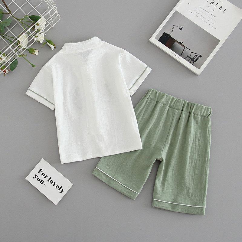 Children's Summer Suit Boys Hanbok Chinese Style Short-sleeved Shorts Suit Yangqi Girls New Chinese Two-piece Set