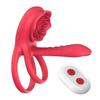 Penis Ring Vibrator Extender Remote Control Cock Ring Penis Sleeve with Rose Clitoral Stimulator Male Couple Sex Toys for Men