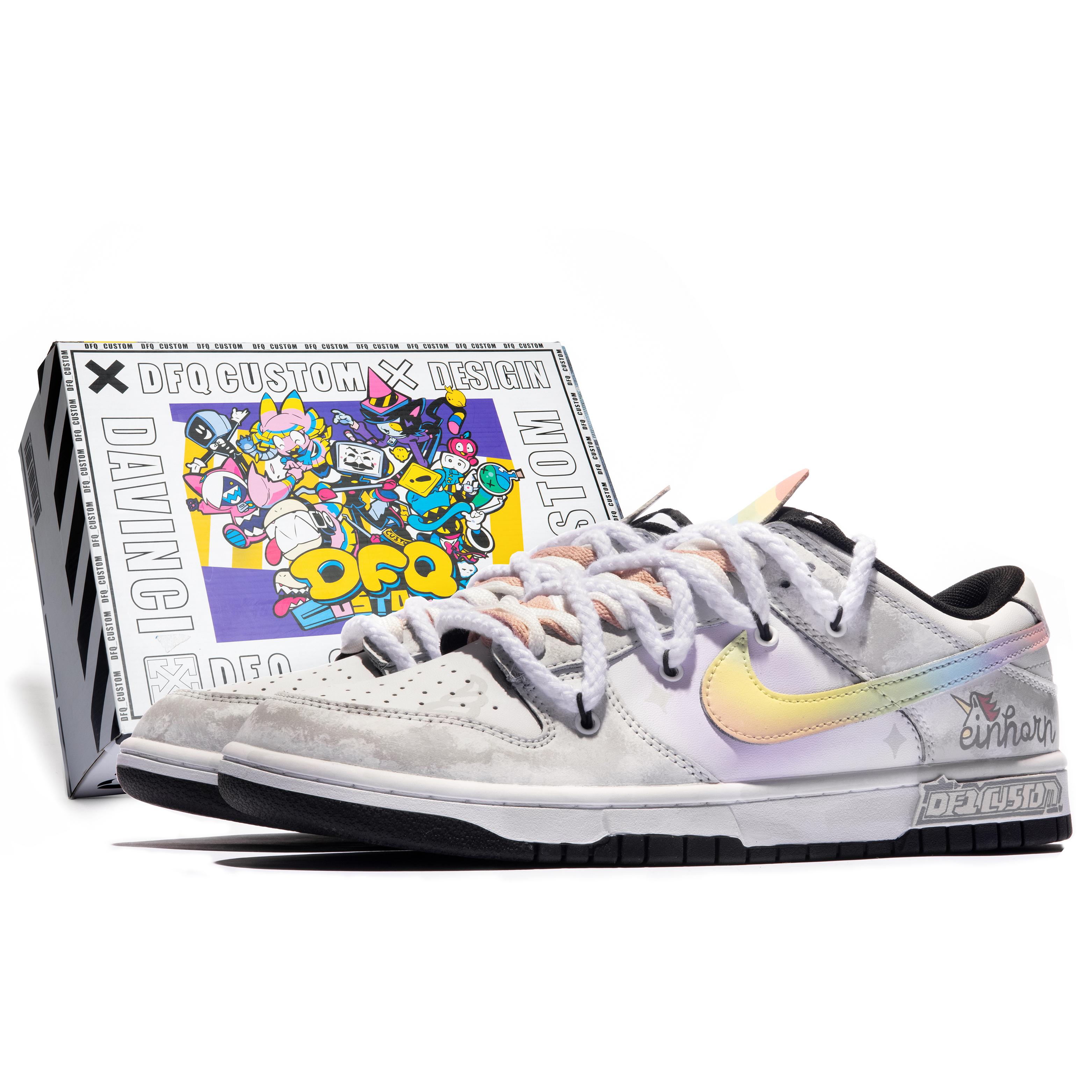 

Nike Dunk Leather Quick Dry Abrasion Resistant Balance Low top Skateboard Shoes Men s Black White Gray DD1391-100(TeamM-S-BOX)