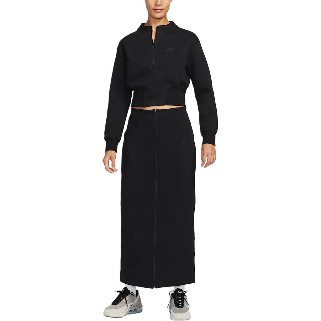 Nike Sportbekleidung Tech Fleece Damen Cropped 1/2-Reißverschluss Oberteil HJ1032-010