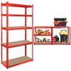 Rebel metalowy regał magazynowy 2 w 1, 5 półek, garaż, 180x90x40cm, 750kg
