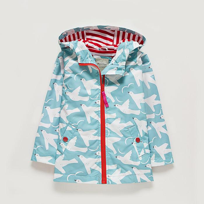 Meanbear Boys' and Girls' Windproof Plush Hooded Windbreaker Coat