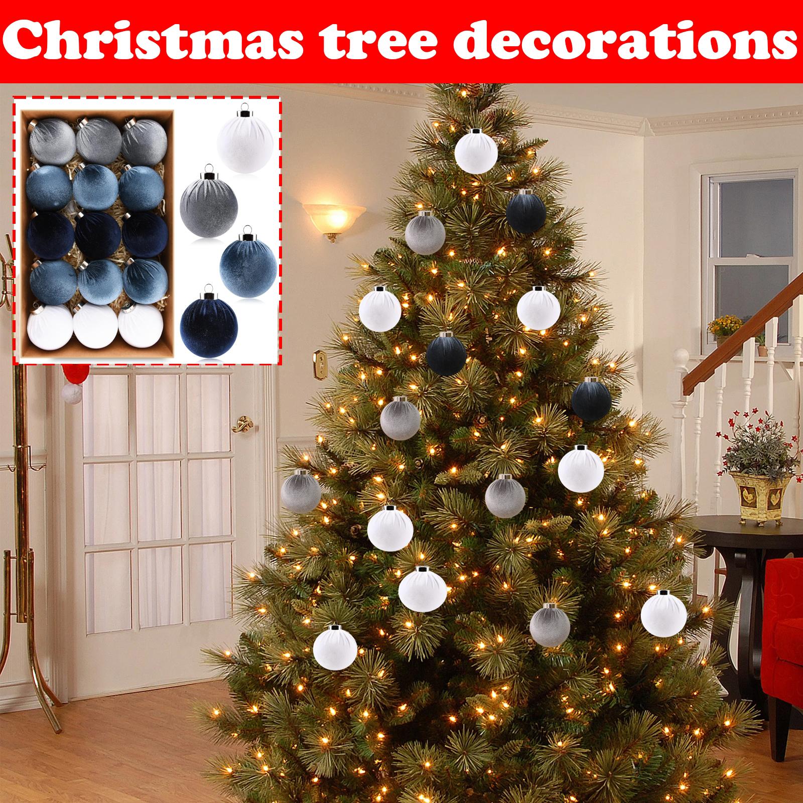 

8см Оксамитова Різдвяна Куля з Флоком, Прикраса на Різдвяну Ялинку, Декорація, Різдвяна Прикраса. One Size