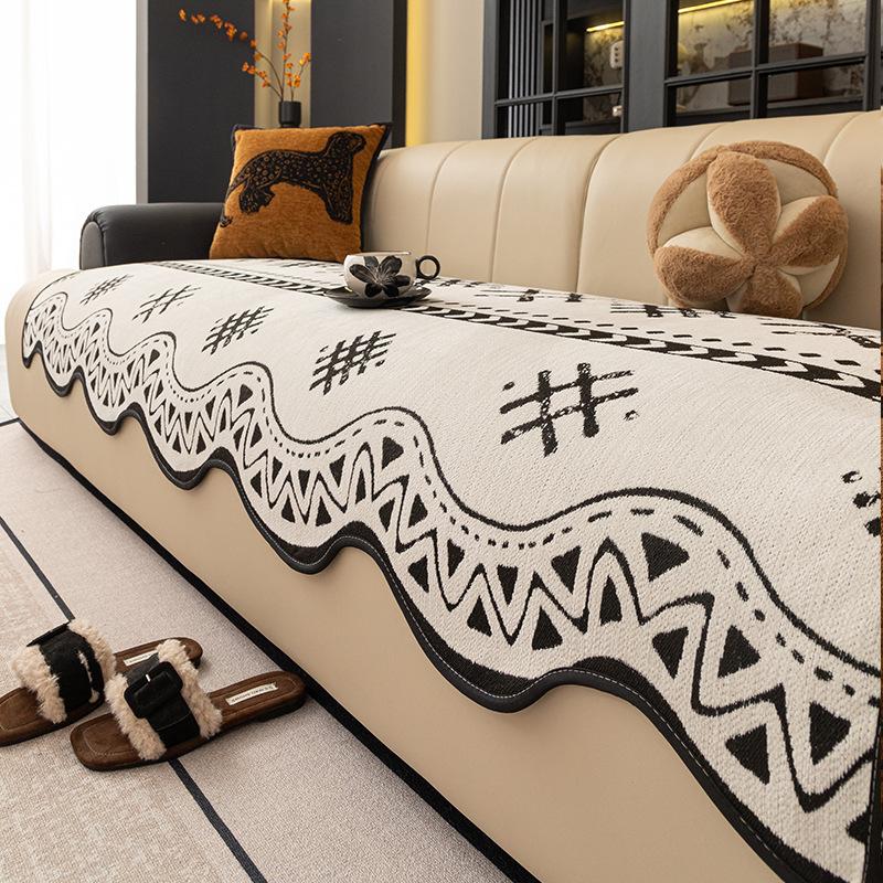 

American Special-Shaped Sofa Cushion New One-Piece High-End Light Luxury Four-Season Universal Non-Slip Seat Cushion Cover Cloth 90*90cm