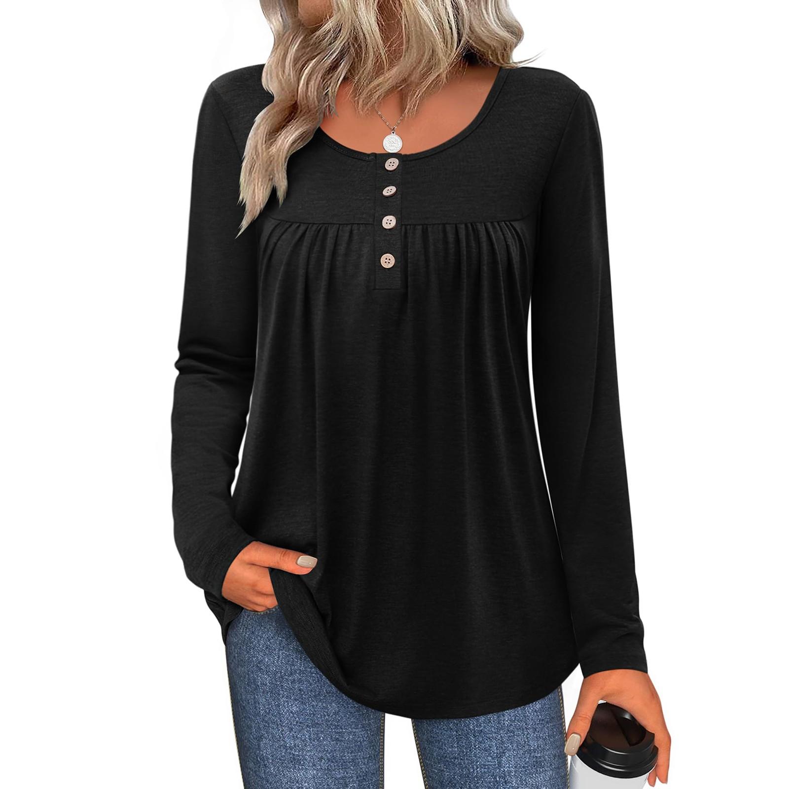 

Женская модная повседневная однотонная футболка-пуловер с длинным рукавом XL синий