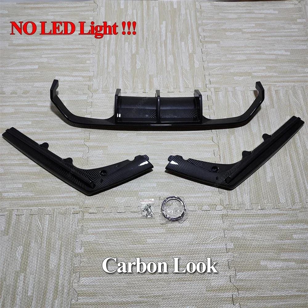 V Style Car Rear Bumper Lip Diffuser Spoiler Splitter With Led Light For BMW M3 F80 M4 F82 F83 2014-2020 Black Bodykits Tuning