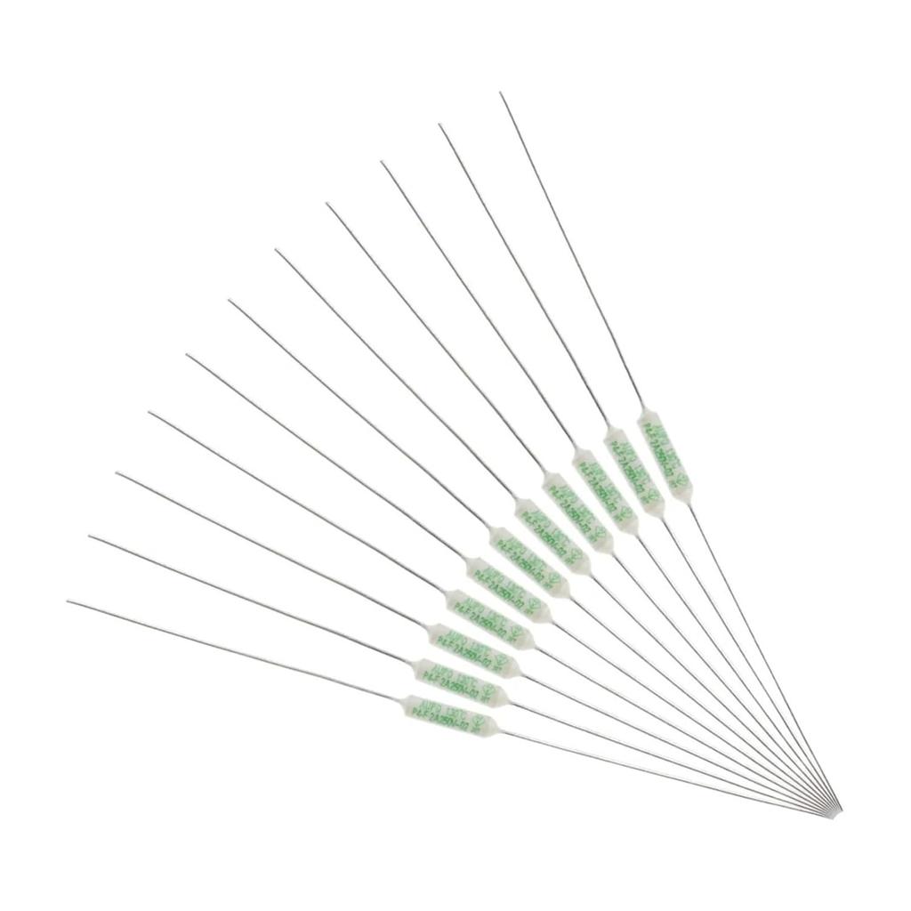 10PCS 1A 2A 3A 5A 250V Thermal Fuse Jet RF AUPO Resistance Thermal Fuse 84/102/115/125/135/145/150 Degrees (Color : 10PCS, Size : 1A_115C)