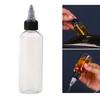 Paquete de 10 botellas cuadradas de 100 ml para salsa, cómodas botellas dispensadoras de aceite, botellas de plástico exprimibles con tapa de boca puntiaguda