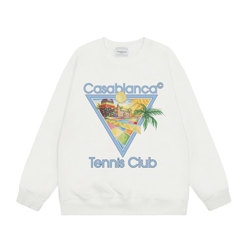 Casa spring and summer fantasy door starry sky castle casa letter long sleeve crew neck sweater couple T-shirt men and women couples