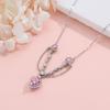 Chao Xiaobai Sterling Silver & Colored Cubic Zirconia Heart Necklace for Women - Elegant & Versatile Clavicle Chain.
