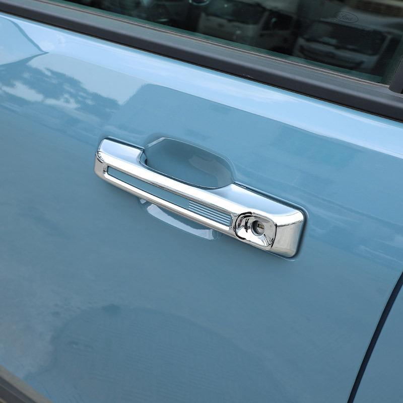 For Ford Maverick -2025 ABS Carbon Fiber/Black/Silver Car Door Exterior Door Handle Cover Trim Sticker Car Accessories