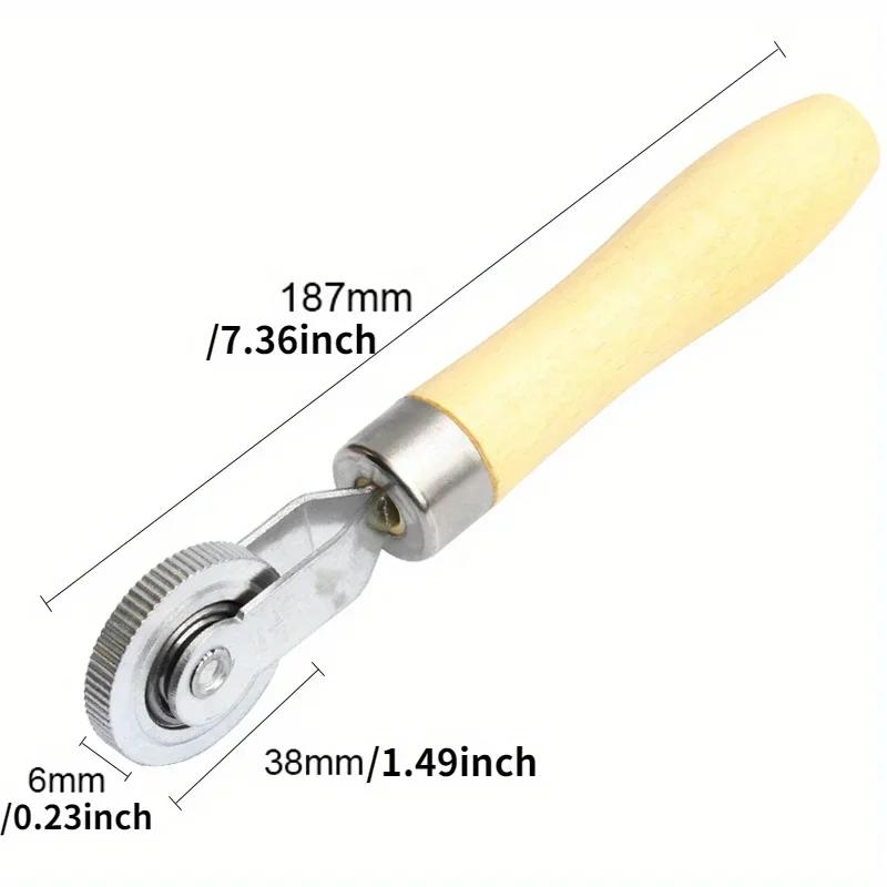 Wooden-Handled Car & Motorcycle Tire Repair Kit Roller Auto Patch Wheel Fixing Tool Essential Car Accessories