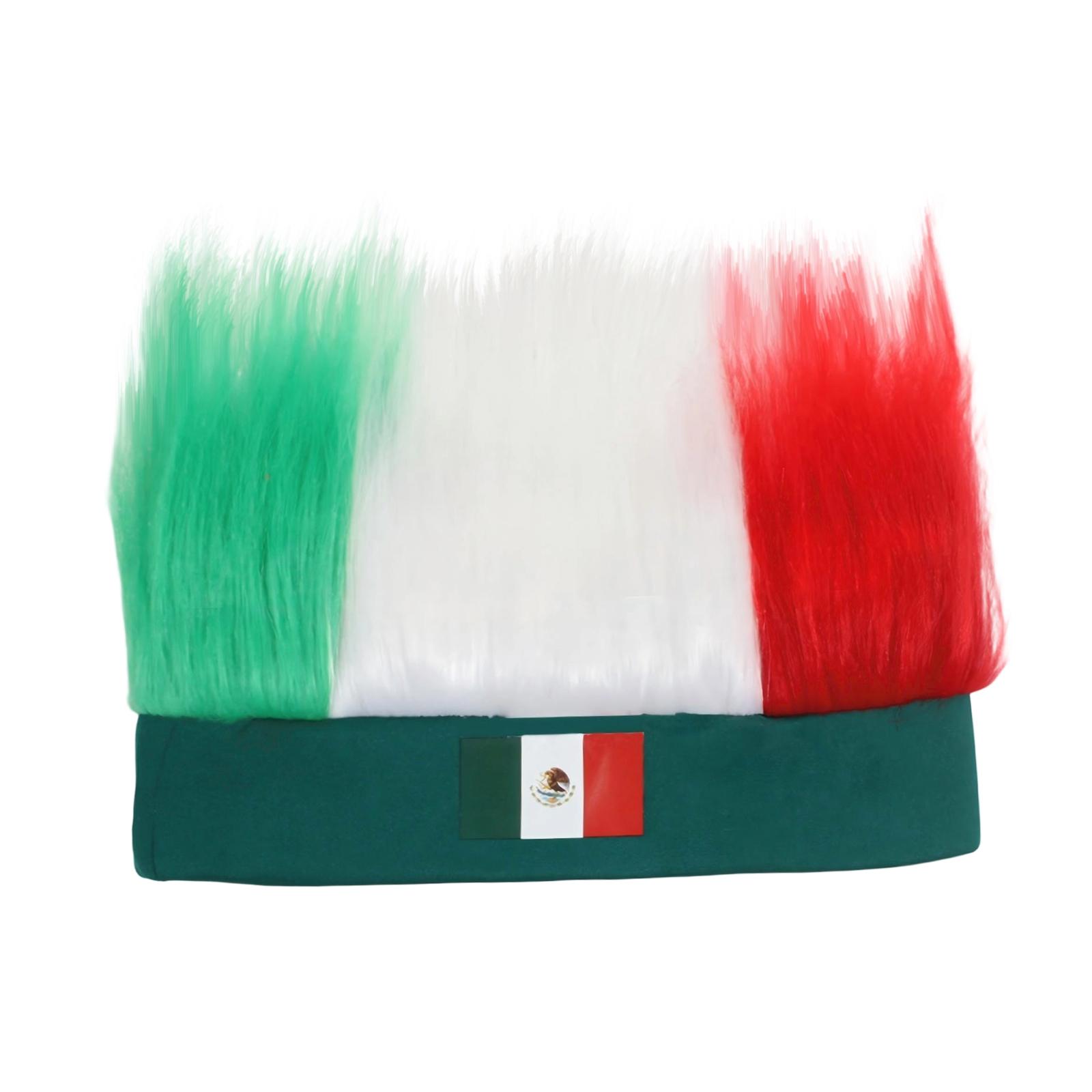 

Novelty Synthetic Hair Headband with National Flag Patch Unisex Costume Accessory for Parties Events Festivals One Size