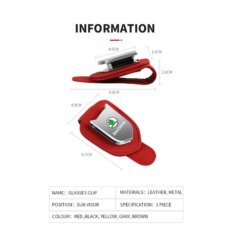 Auto Sun Visor Glasses Box Sunglasses Clip Card Ticket Holder Stand For Skoda Octavia Superb Rapid Kodiaq Karoq Fabia Kamiq Roomster Citigo