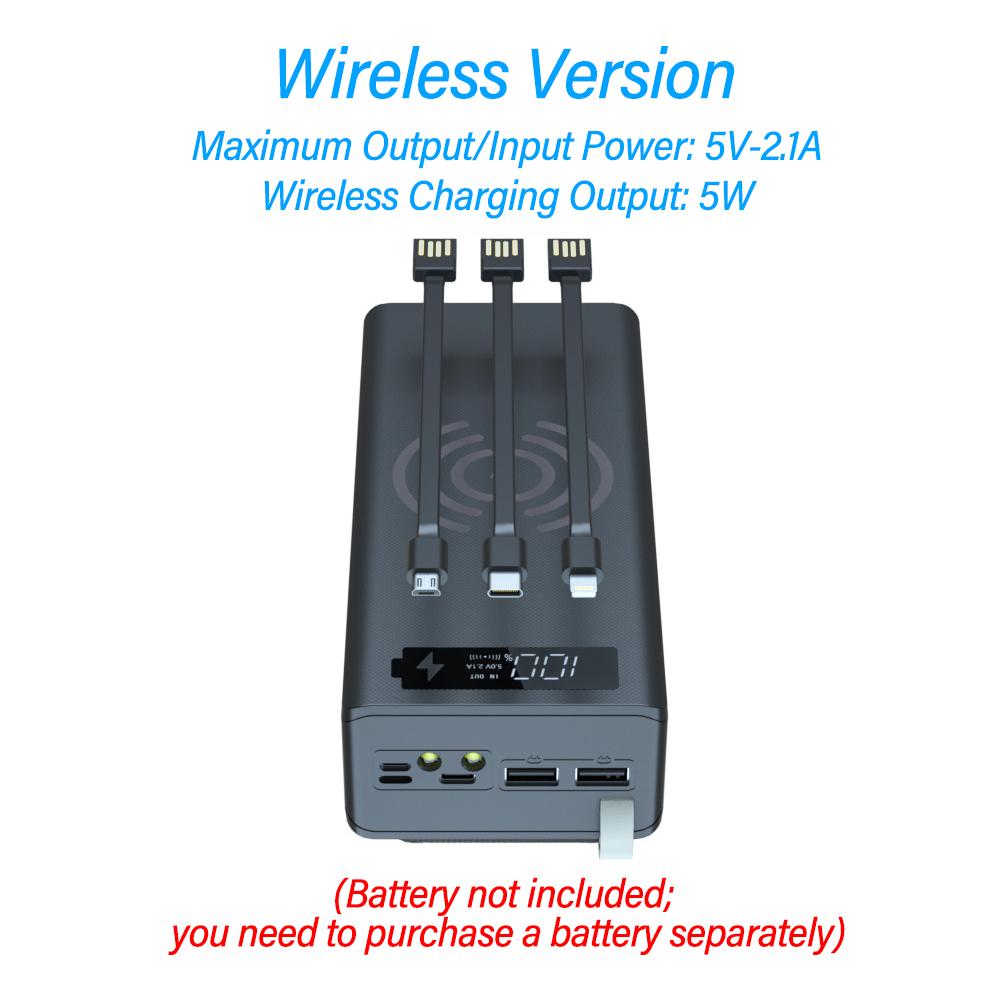Built‑in 3‑Wire No‑Welding Power Bank Kit DIY Mobile Power Supply Shell Can Holds 16 Pieces 18650 Lithium Batteries No Battery