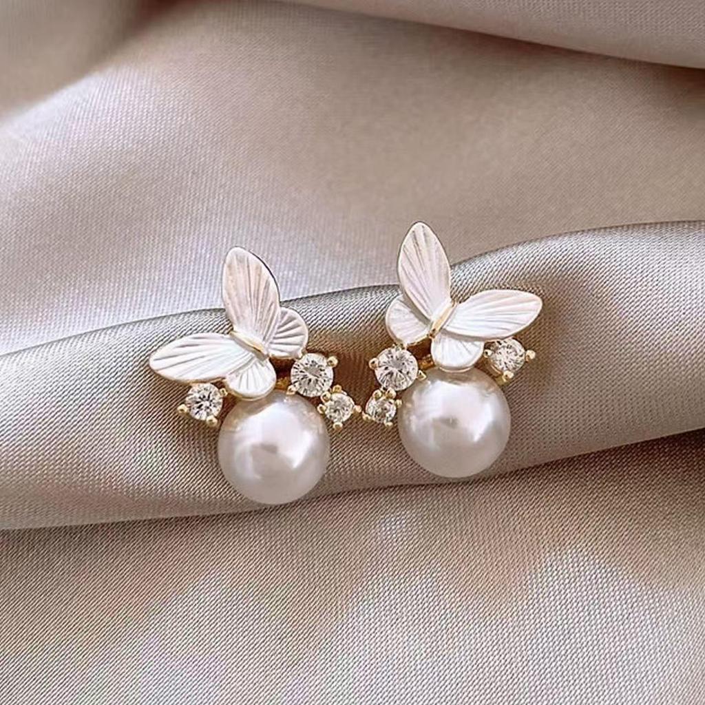 Pendientes de Borla de Flor de Perla de Aguja de Plata - Joyería de Moda para Mujer que Combina con Todo