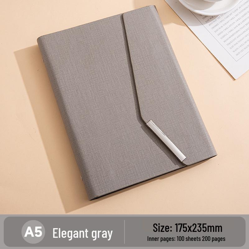 A5 Business Hardcover Notebook Gift Set: Refillable Three-fold Loose-leaf, Customizable Souvenir.