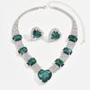 Jewelry Set Luxury Wedding Party Women'S Accessories Heart Rhinestone Necklace Stud Earrings Bridal Set