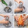 Chicken Roaster Stand Stainless Steel Beer Can Vertical Chicken Holder with Drip Pan Upright Chicken Barbecue Rack for Grill