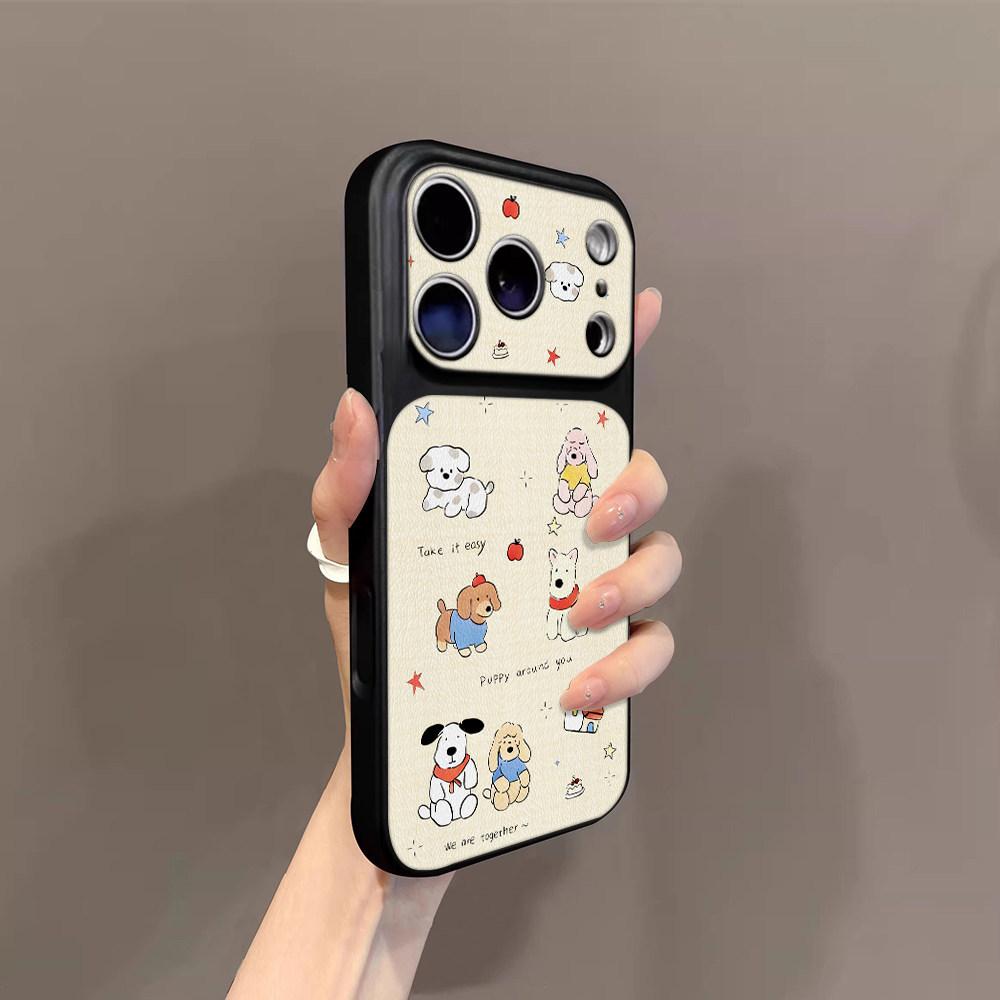 Bear and Dog Are Suitable for iPhone17promax Mobile Phone Case Apple 16pro New 15pro Niche 16 Leather.