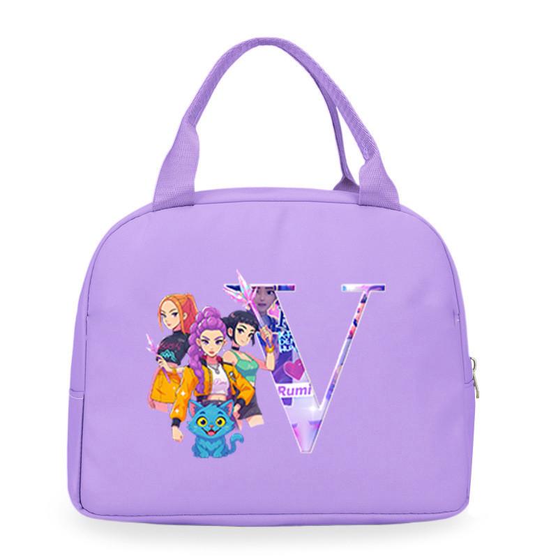 Kinderen Meisjes Kpop Rumi Zoey Mira Derpy Sajaboys Bedrukt Student Waterdicht Maaltijd Lunchbox Tas Casual Handtas