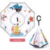 Umbrella, Reverse Umbrella, Double-Layer Hands-Free Long-Handled Children's Umbrella, Cute Cartoon Umbrella for Primary School Students, Rain or