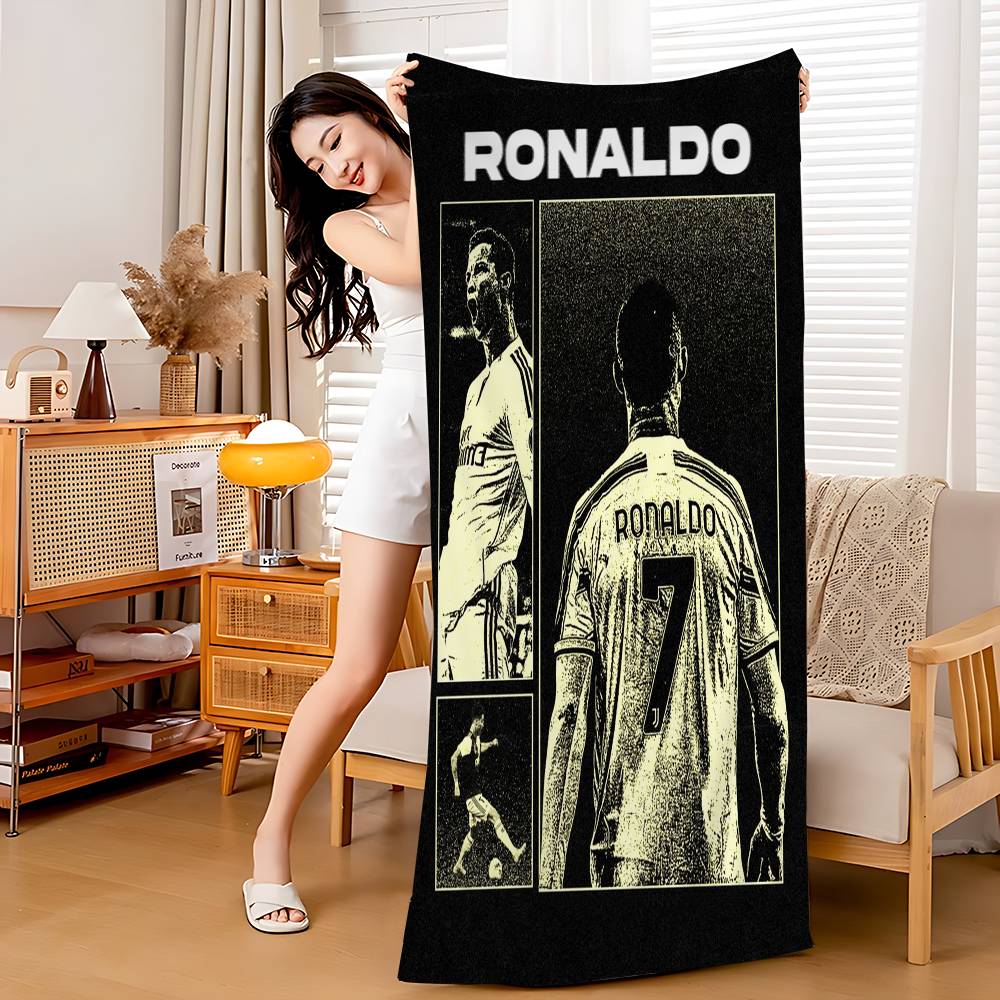 C-Cristiano R-Ronaldo C-CR7 Coperta in Microfibra Asciugatura Rapida Asciugamani da Spiaggia Stampa Sovradimensionata Super Assorbente Coperta Asciugamano per Piscina