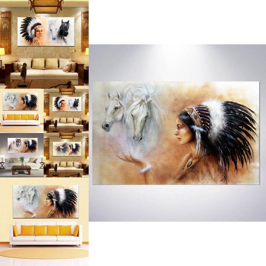 American Native And Horse Wallpaper Home Decoration Bedroom Wall Decoration