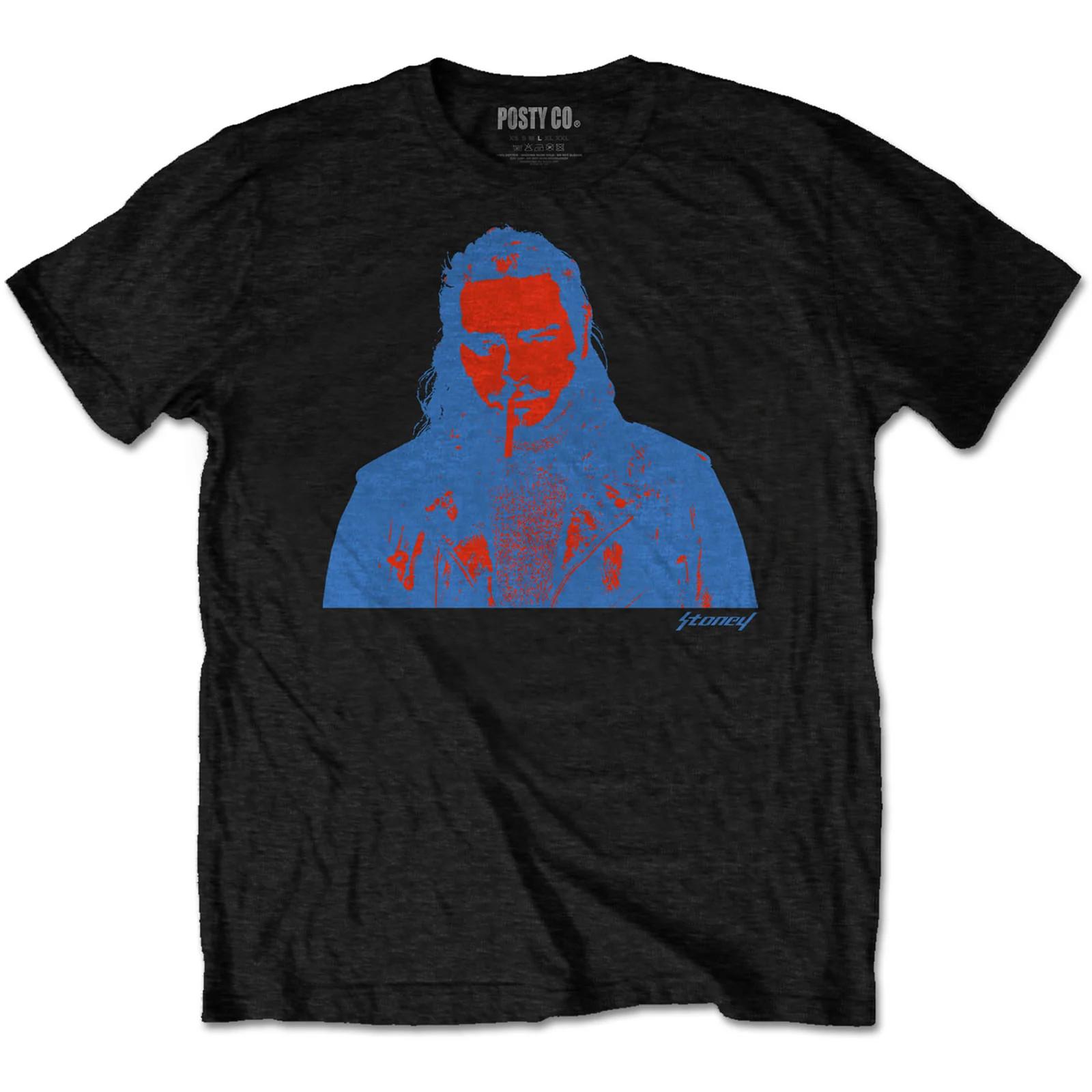 Post Malone T-Shirt: Red & Blue Photo OFFICIAL NEW L